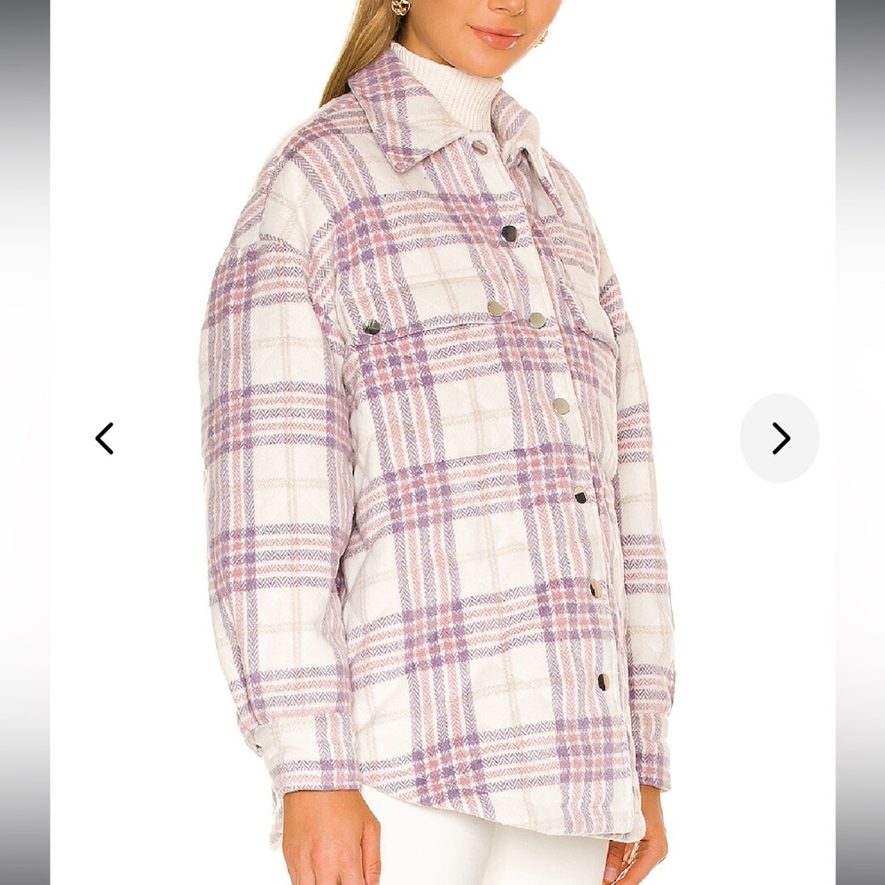 New Lovers &‎ Friends Conlee Plaid Oversized Quilted Shacket - Picture 2 of 11